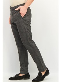 تصویر شلوار رسمی مردانه با طراحی راه‌راه، ترکیب خاکستری برند selected Men Slim Fit Plaid Dress Pants, Grey Combo