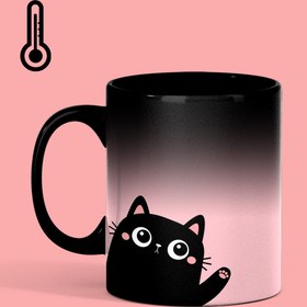 تصویر ماگ حرارتی گربه‌سیاه1 