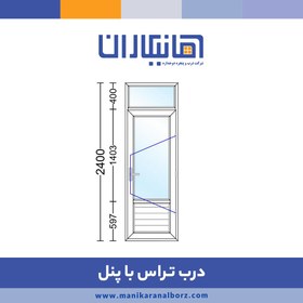 تصویر درب تراس upvc با پنل 