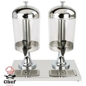 تصویر دیسپنسر شربت دو مخزن استیل 