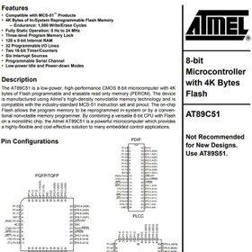 تصویر میکروکنترلر AT89C51-24PC 