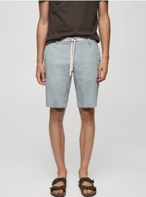 تصویر شلوارک برمودا با بند کشی برند mango man Drawstring Bermuda Shorts