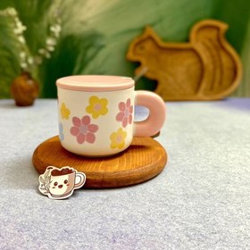 تصویر ⁣ ماگ جذاب طرح گل⁣ ⁣سرامیکی 