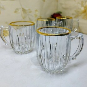 تصویر استکان لب طلا نوری تازه مدل فرچیا 6 عددی NORITAZEH model frechia lip gold glass, 6 pieces