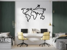 تصویر استیکر چوبی نقشه جهان 