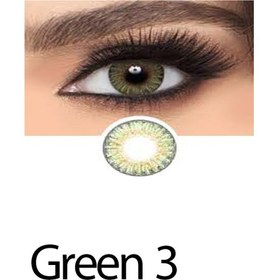 تصویر لنز رنگی چشم لاکی لوک سبز خاکستری مدل Green 3 
