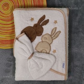 تصویر حوله دوتیکه گلدوزی سایز 90 