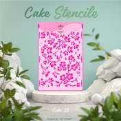 تصویر استنسیل کیک کد ۳۳ طرح گل و شاخه 