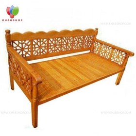 تصویر تخت سنتی چوبی 60*160 کد 100 