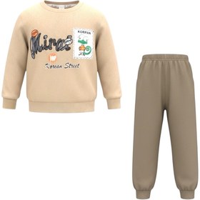 تصویر ست سویشرت آستین بلند و شلوار راحتی پسرانه مدل مارمولک PJ1389 