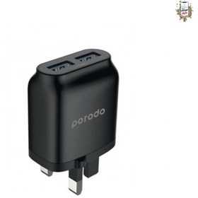 تصویر فست شارژر دیواری پرودو- Porodo Dual USB Wall Charger 2.4A - Black 