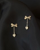 تصویر گوشواره نقره پاپیون 