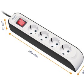 تصویر چهارخانه ارتدار با کلید و کابل 3 متری مدل پارت 8758 part 8758 4 port ert 3m key power connector