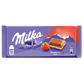 تصویر Milka شکلات شیری ماست و توت فرنگی 100 گرمی میلکا 