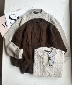 تصویر بافت پینترستی مدل زنجیره‌ای | بافت کاردیگن ترند دخترانه و زنانه | فری‌سایز ۳۶ تا ۴۴ کاردیگان 