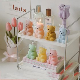 تصویر شمع دست ساز دکوری مدل خرس ا Teddy bear candle Teddy bear candle