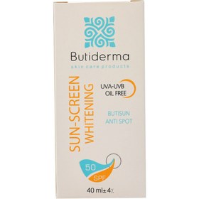 تصویر کرم ضد آفتاب روشن کننده بیوتی درما حجم 45 میلی لیتر Butiderma Wthitening Sunscreen Cream 45ml