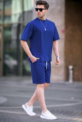 تصویر ست شلوارک مردانه بیسیک ناوی بلو 6377 فاق نرمال T Kol راسته مردانه | مدمکست Madmext 6377 