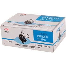 تصویر گیره دوبل DL Dingli DL.0002 41mm بسته 12 عددی DL Dingli DL.0002 41mm Blinder Clips