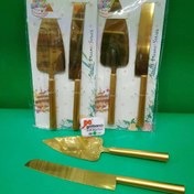 تصویر کارد و کفگیر کیک طلایی کد102209 