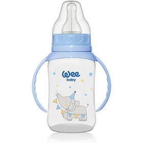 تصویر شیشه شیر دسته دار کلاسیک 150 میلی لیتر - آبی وی بیبی wee-baby wee baby 