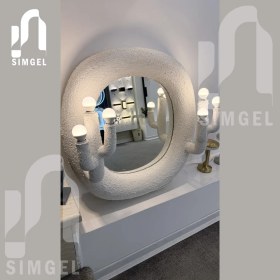 تصویر آئینه پاپیه ماشه چراغ دار 