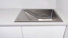 تصویر سینک نوزاد تمام استیل کابیندار - کد MHT16-1 - 40*60 روکار stainless steel medical baby sink