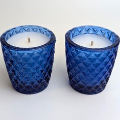 تصویر شمع لیوانی کوچک رنگ آبی 