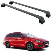 تصویر جعبه بار سقفی HYUNDAI WAGON 2017 2025 ROOF RACK CARRIER SPACER POST ROD PAW PRO 2 BLACK auto paw 