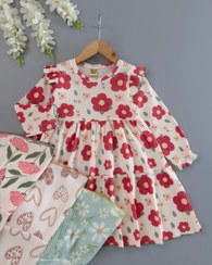 تصویر پیراهن چین چینی آستین کوتاه دخترانه 