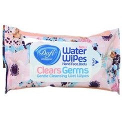 تصویر دستمال مرطوب دافی پاک کننده دست و صورت بسته ۱۲ عددی 