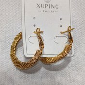 تصویر گوشواره استیل ژوپینگ رنگ ثابت 