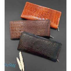 تصویر کیف مدارکی دسته چکی دورزیپ چرم کروکو و فلوتر 