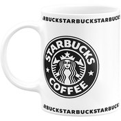 تصویر ماگ سرامیکی سفید طرح استارباکس مدل Starbucks کد A1 
