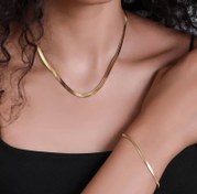 تصویر گردبند زنانه ماری مدل هربیگون استیل ضد حساسیت رنگ ثابت - قیمت دستبند ۶۹ / قیمت گردنبند ۹۹ 