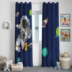 تصویر پرده اتاق خواب طرح فضانورد و موشک کد ۲۳ 