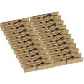 تصویر گیره لباس چوبی بسته ۲۰ عددی 