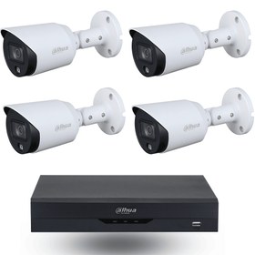 تصویر پکیج دوربین مداربسته 4 کانال 5 مگاپیکسل دید در شب رنگی HDCVI داهوا مدل 1509tp HDCVI 4ch CCTV Camera Package hfw1509tp 5mp