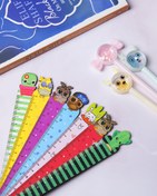 تصویر خط کش چوبی ۱۵ سانتی - سبز 