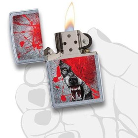 تصویر فندک اورجینال بنزینی زیپو مدل Zippo GRUNGE HOWLING WOLF 29344 207 GRUNGE HOWLING WOLF