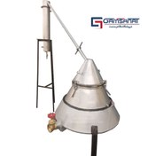 تصویر تقطیر سنتی ۱۸۰ لیتری دوجدار با کندانسور آب سرد 