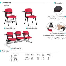 تصویر صندلی دانشجویی آرام گستر مدل میدا Mida