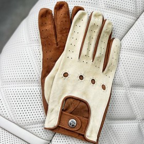 تصویر دستکش مدل رانندگی مدل جیر G07 - قهوه‌ای شتری - 11.5 