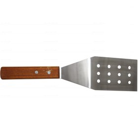 تصویر کاردک خم گریل پانچ دسته چوبی ا Wooden handle bent grill punch spatula Wooden handle bent grill punch spatula