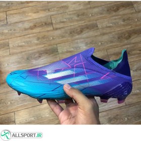 تصویر کفش فوتبال آدیداس ایکس طرح اصلی، Adidas X Speedflow FG purple blue 