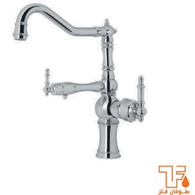 تصویر شیر ظرفشویی دومنظوره طوفان فلز مدل ارس - طلایی Tofan Felez Dual Sink Mixer Aras Model