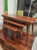 تصویر میز جلومبلی جلو مبلی عسلی ام دی اف وکیوم شده سه تکه و چهارتکه - سه تکه بدون میز کشودار / قهوه‌ای 