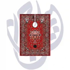 تصویر پیشبند آرایشگاهی یقه کش طرح فرش و اسکلت ( کیفیت درجه 2) 