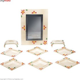 تصویر مجموعه هفت سین شیشه ای گالری مقصود طرح گل 