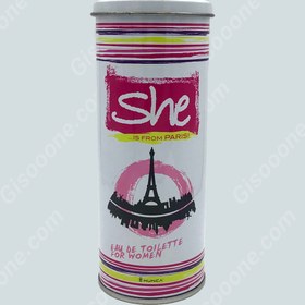 تصویر ادوتوالت 50میل شی مدل پاریس Paris for women 50 ml Metal cans Eau de toilette She